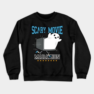 Funny Original Kawaii Scary Running Ghost Cartoon Gift For Ghost Horror Movie Fans Crewneck Sweatshirt